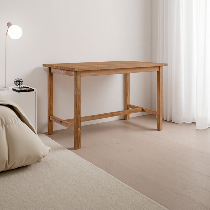 Bureau carré en bois massif vintage en orme