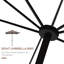 Parasol solaire brun clair de 9 pi x 7 pi avec lumières DEL et fonction d'inclinaison, pour le bonheur extérieur - patio, jardin, terrasse, cour, piscine, plage et espace, 7 pi, réglages