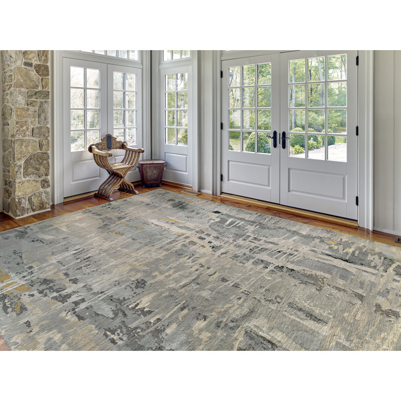 Melange Wool Abstract Area Rug, Rectangle 10' x 14'