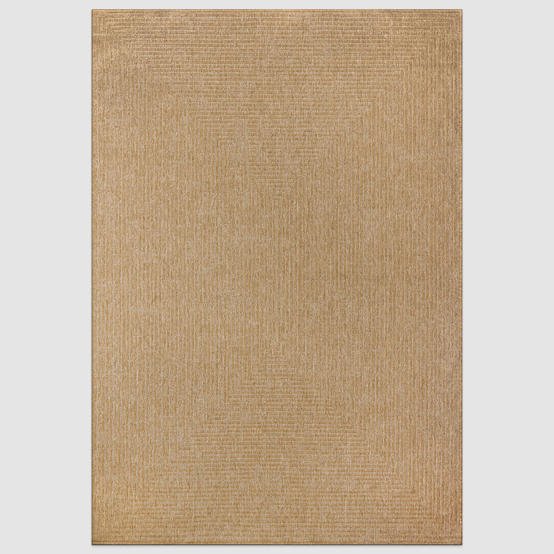 Distressed Frame Reversible Jute-Look Indoor/Outdoor Rug, Rectangle 7'10" x 10'