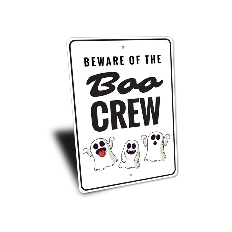 Enseigne Boo Crew, H 18 po x l 12 po x P 0,06 po
