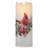 8" Cardinal W/Berries Faux Candle Set of 2