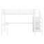 Structure de lit mezzanine en métal avec bureau en L, garde-robe, ports de charge à DEL et USB