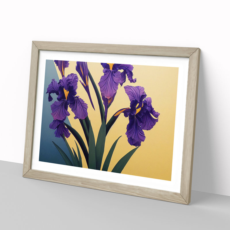 Dazzling Iris Flowers - Framed Print, Oak Framed, 34cm H x 46cm W x 2cm D