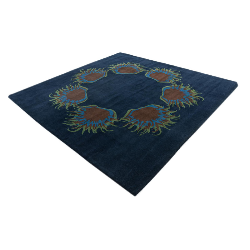 Tapis carré bleu marine Johansson