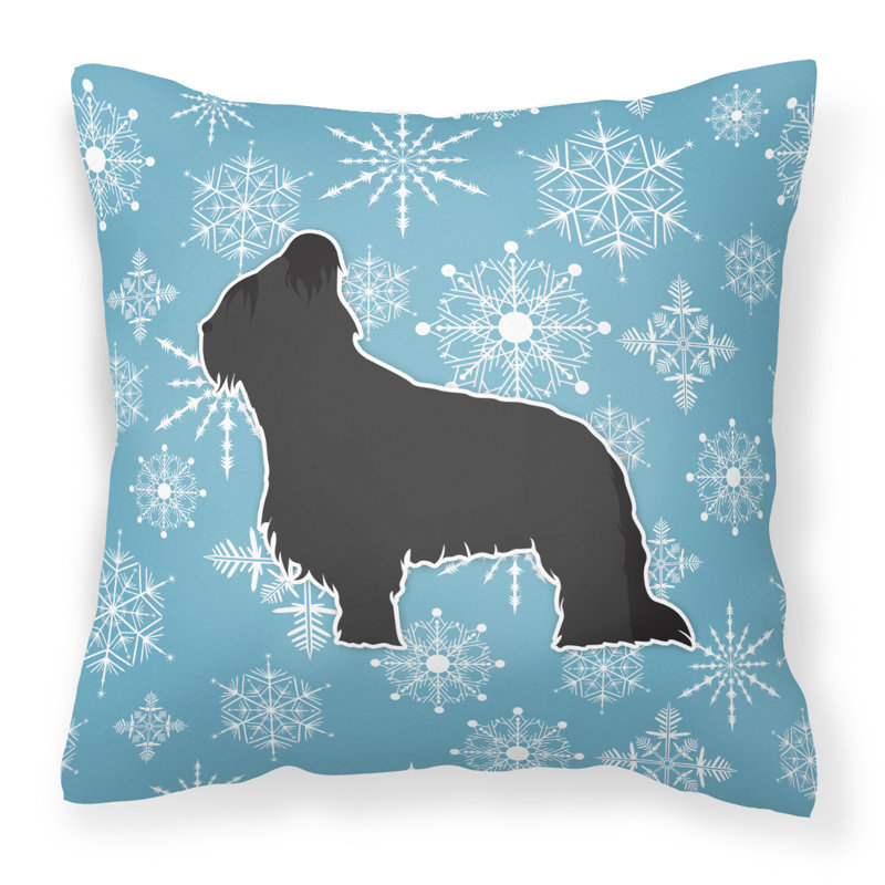 Coussin intérieur/extérieur en flocons d’hiver, H 18 po x l 18 po x P 3 po