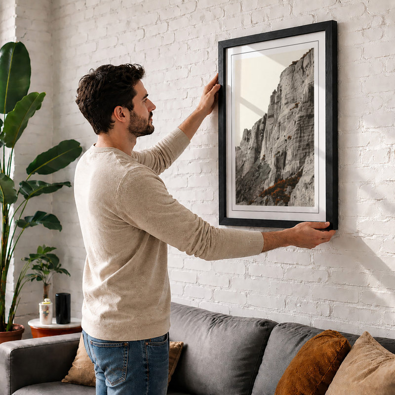 Stone Columns Minimalist - Print, Walnut, A1 - 84.1 x 59.4 cm