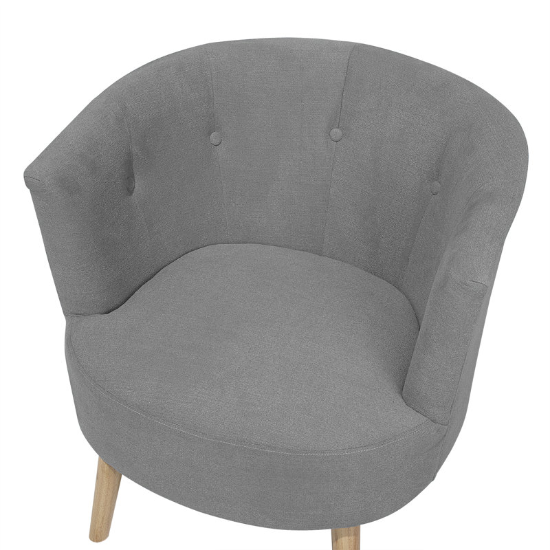 Sera Upholstered Barrel Chair, Grey