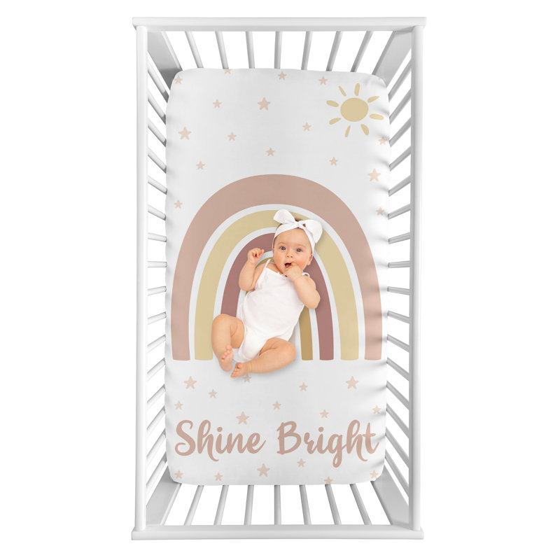 Drap-housse pour lit de bébé Boho Rainbow