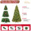 Arbre de Noël pré-éclairé, arbre de Noël artificiel haut de gamme avec lumières et branches en PVC, arbre de Noël à charnières pré-éclairé avec base en métal pour les fêtes, les fêtes et la décoration intérieure-613870587