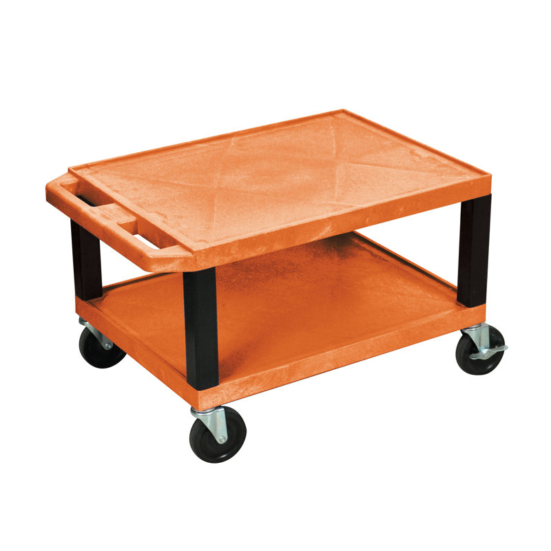 Tuffy 16'' H AV Cart with Wheels, Red, Black