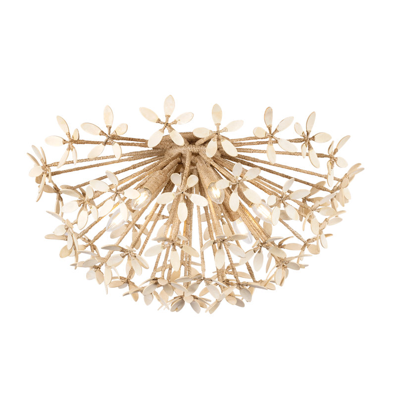 Corfu Semi Flush in Ivory Coco