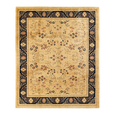 Tapis unique en laine noué à la main 8 pi 1 po x 9 pi 9 po nouvel âge Keenan