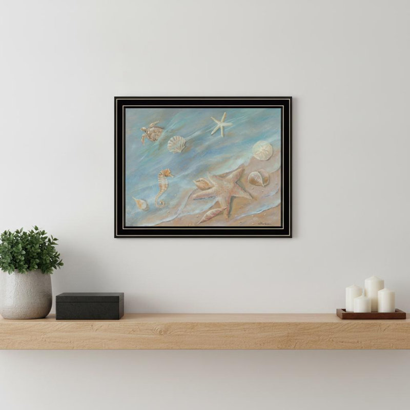 Seashore Star, impression murale encadrée noire