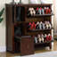 Banc de rangement pour chaussures en bois massif brun noisette-1437407822