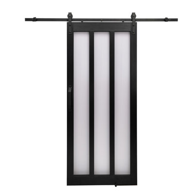 Millbrooke Vertical 3-Panel Barn Door Kit with Installation Hardware