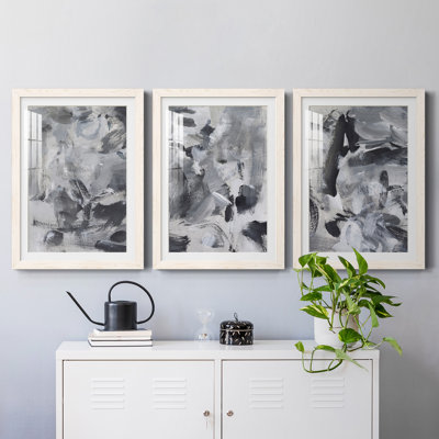 " Black & White Mix I " 3 - Pieces Painting Print