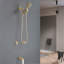 Système de douche mural avec douche à main 2-en-1, ensemble de garniture de douche à poignée double en laiton avec valve brute-101826910