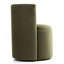 Fauteuil d'appoint demi-tonneau en velours avec roulettes-2076944049