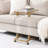 Acrylic Sofa Table, Glass Top C Shape Square Table with Metal Base
