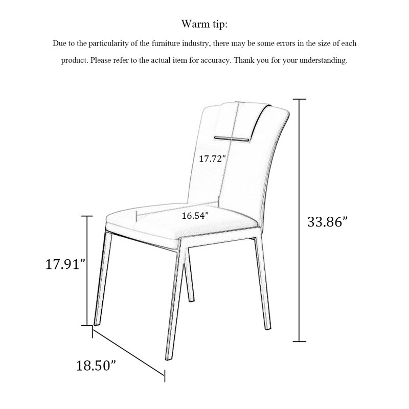 Chaise de salle à manger italienne à dossier ultra-fin en cuir italien