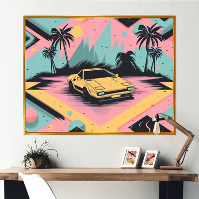 80S Groovy Cars VI, reproduction d'art sur toile encadrée