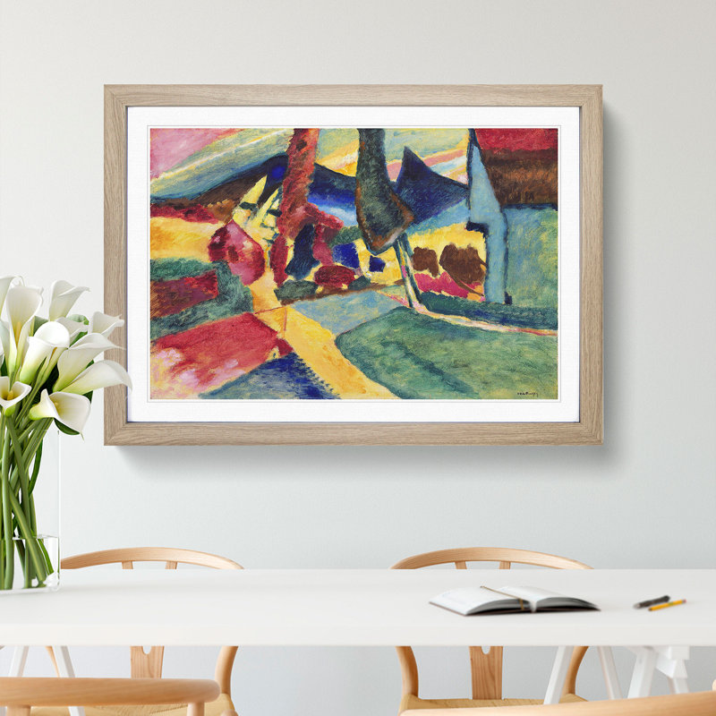 Landscape with Two Poplars by Wassily Kandinsky - Picture Frame Painting, Oak Framed, 48cm H x 65cm W x 2cm D