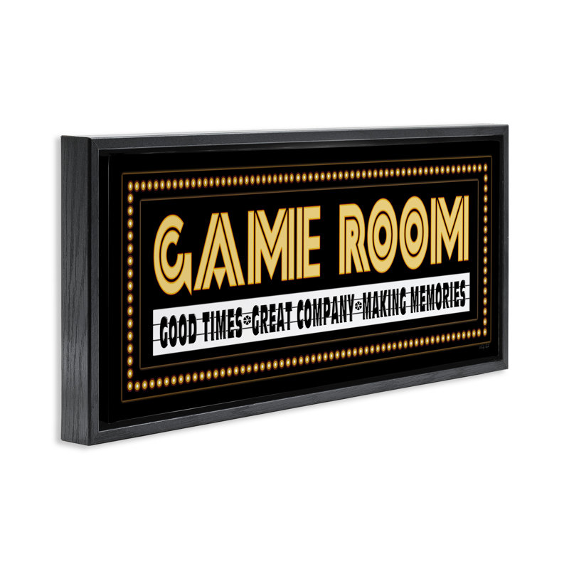 Salle de jeux d'arcade rétro, H 11 po x l 25 po, Cadre flottant noir de jais