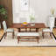 Ensemble de salle à manger, table extensible, chaises rembourrées et banc 6 pièces Emere-712588233-712588234-675621602