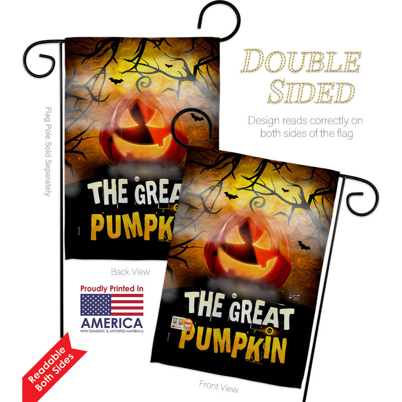 Double Sided 18.5'' H x 13'' W Polyester Halloween Flag Set