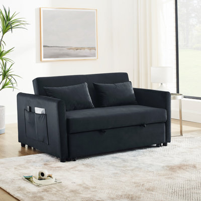 54.03'' Velvet Reclining Sleeper Sofa