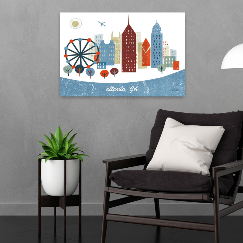 Colorful Atlanta 1 Piece Wrapped Canvas Wall Art, 40.64cm H x 60.96cm W