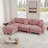 Modern Boucle Upholstered Sofa,3-Seater L-Shaped Sofa Couch With  Movable Ottoman-824678832