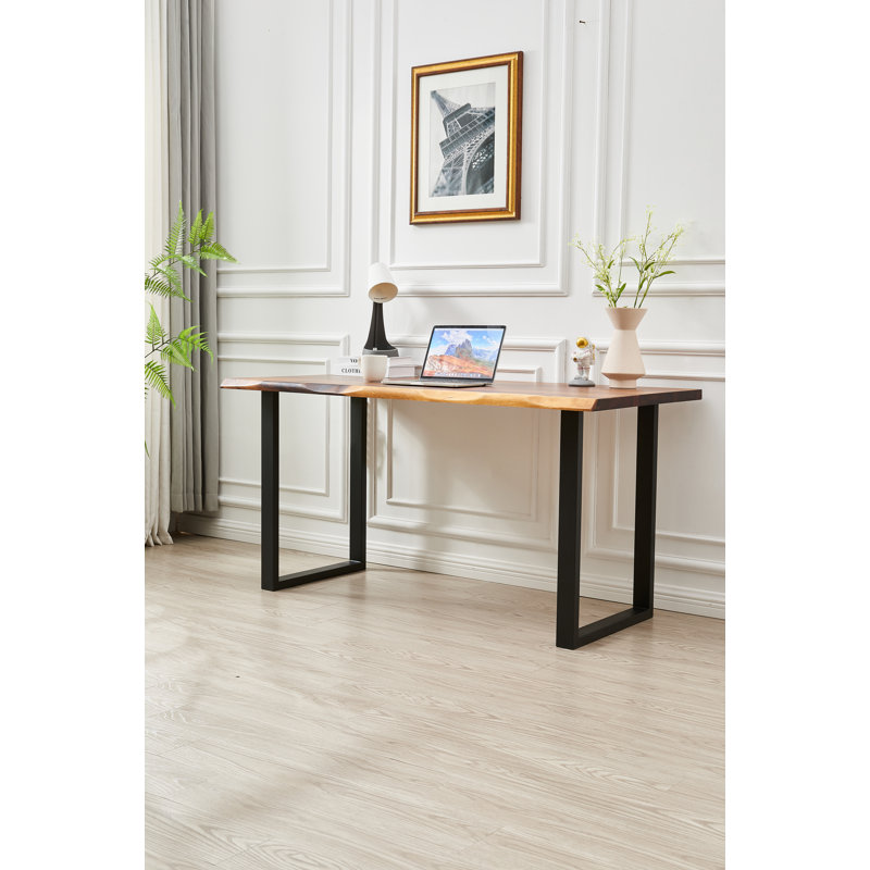 Bureau Live Edge avec pieds en U et noyer d'Amérique du Sud, H 29,5 po x l 34 po x P 20 po