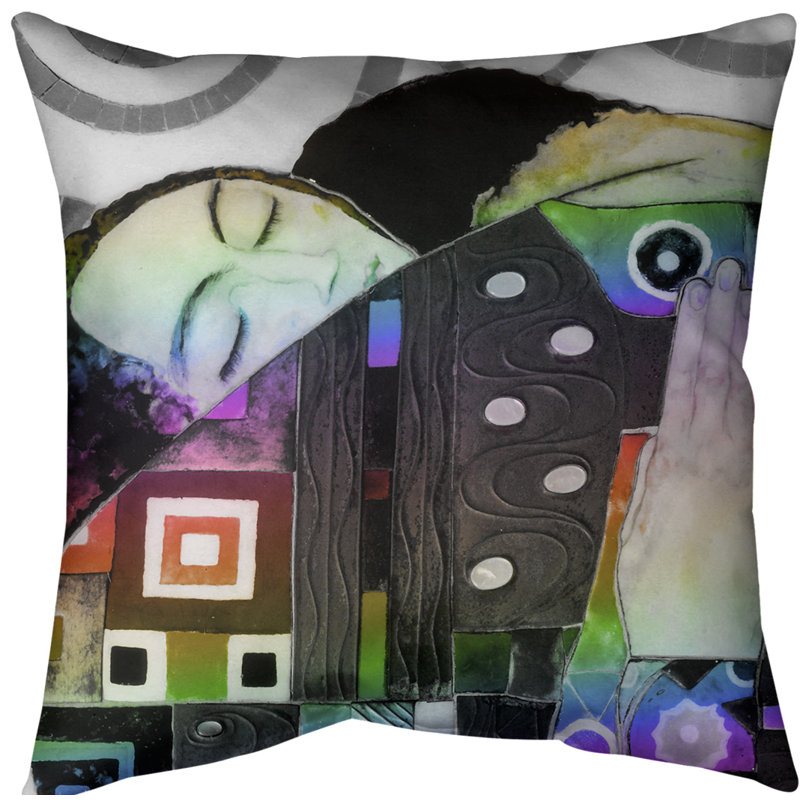 Coussin de jeté, 16 po x 1 po, Arc-en-ciel, Faux lin