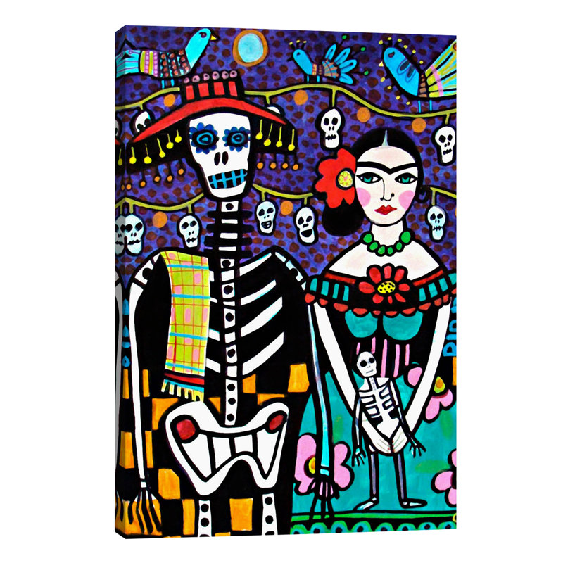 Day Of The Dead Frida by Heather Galler - Wrapped Canvas Painting, 66.04 cm H x 45.72 cm W x 1.91 cm D