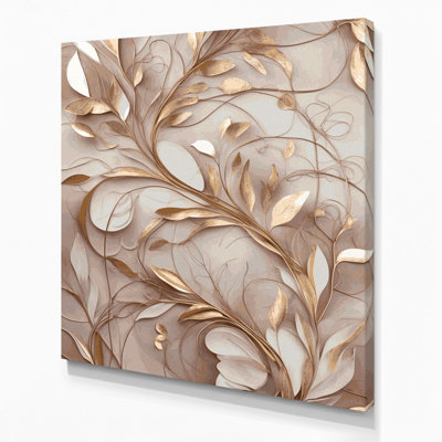 "Abstract Florals 87", art mural sur toile grise