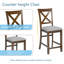 Ensemble de table de salle à manger 5 pièces, ensemble de table de salle à manger carrée en bois pour 4 personnes, ensemble de table de cuisine à hauteur de comptoir avec table carrée et 4 chaises rembourrées pour les petits espaces-1147153168