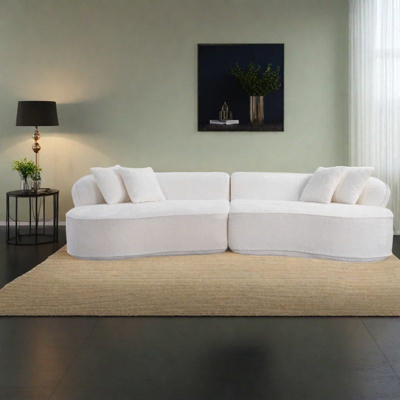 Canapé modulaire luxueux en mousse blanche, design minimaliste pour la maison et l'appartement