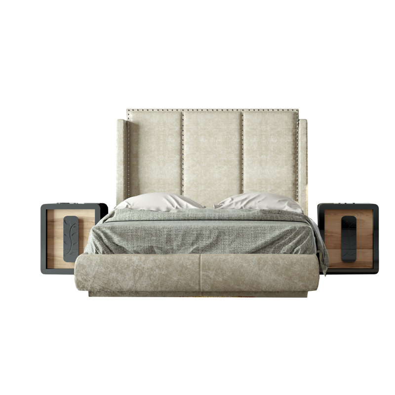 Ensemble de chambre à coucher 3 pièces Annalya Bedor170, Haute brillance, Très grand