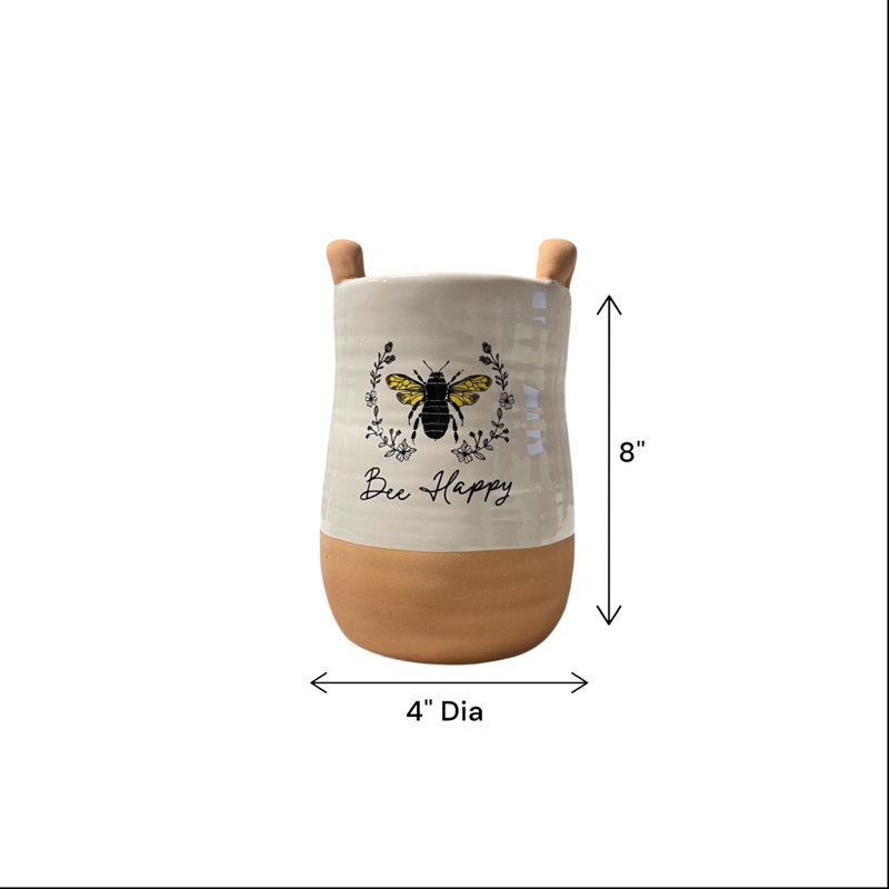 Bee Happy Jug Vase