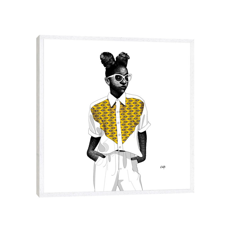 Adiya by Ohab TBJ - Print on Canvas, White Floater Framed, 66.04cm H x 66.04cm W x 3.81cm D