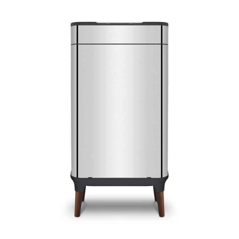 Tower Ozone Sensor Bin with Legs, Large 65L, Hands Free Opening, Carbon Filter, Stainless Steel