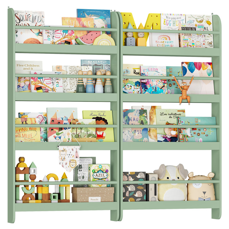 Bibliothèque pour enfants 2 pièces Phippen, Vert