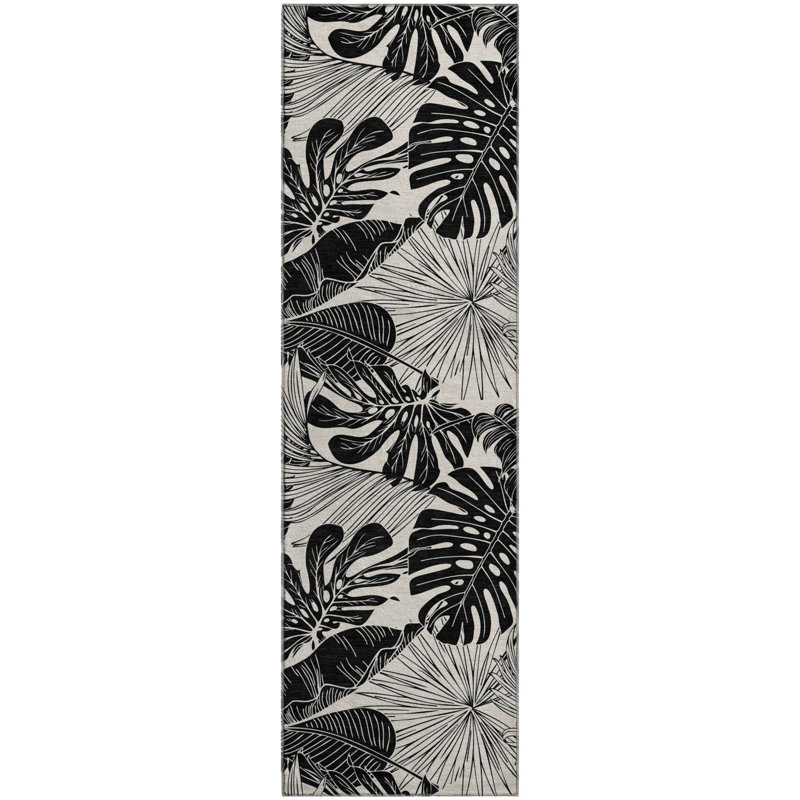 Premium Machine Washable Cerrito AMF211 Midnight Rug, Runner 2'3" x 7'6"