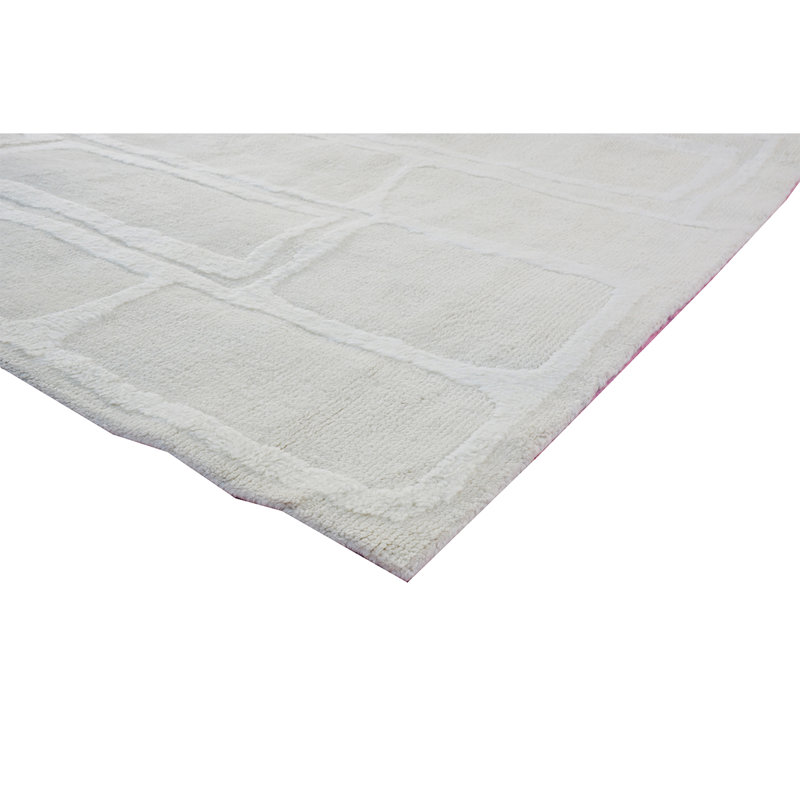 Wool Geometric Area Rug in Ivory, Rectangle 6' x 9'