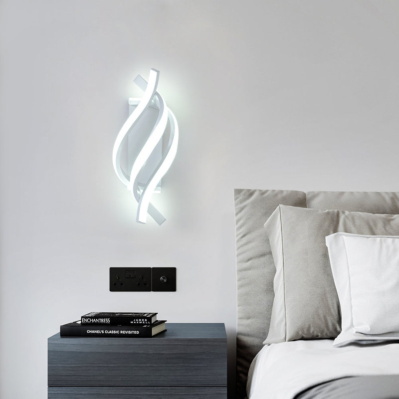 Shulin 3-Light Spiral-shaped Flush Mount Wall Sconce, White, 6500K