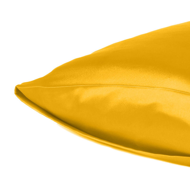 Taies d'oreiller en satin, Jaune, Très grand