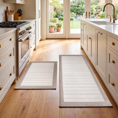 Ensemble de tapis de cuisine lavables antidérapants, 47 po x 20 po et 31 po x 20 po, envers en caoutchouc pour évier et buanderie