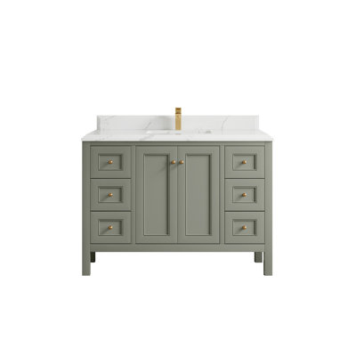 Nashville 48 In. W X 22 In. D Single Sink Bathroom Vanity In Evergreen With Cove Edge